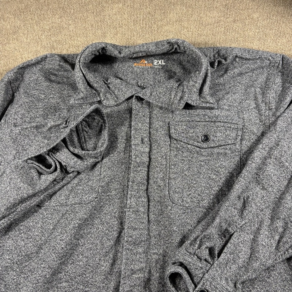 Ridgecut Toughwear  Mens 2XL Gray Flannel Heavyweight Shirt Shacket